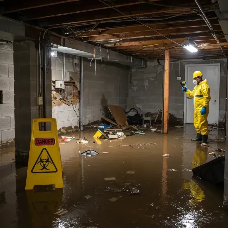 Flooded Basement Electrical Hazard in Androscoggin County, ME Property